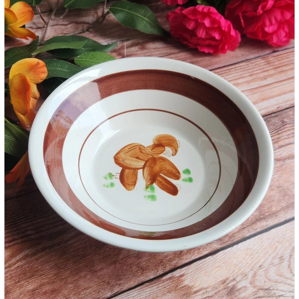 Vintage  70s Mushroom Ceramic Bowl by Action Industries - Made in Korea